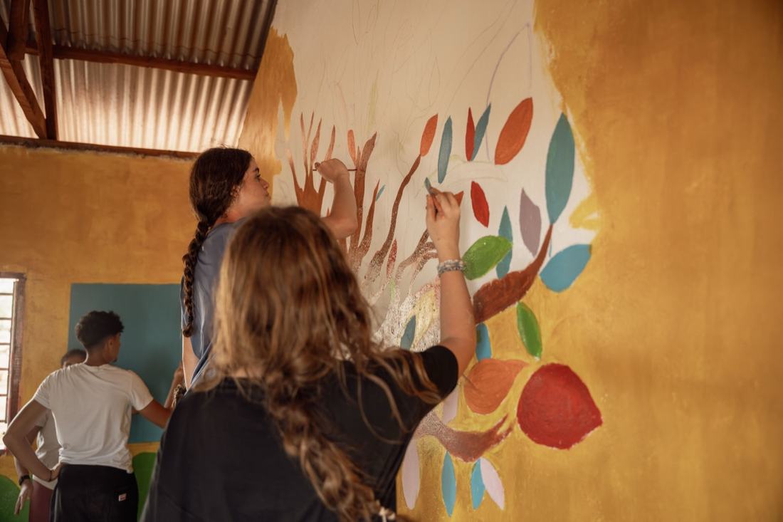 Painting the mural